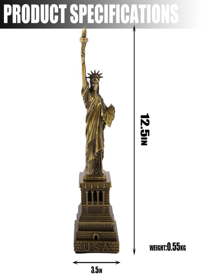 FUNHOKO Statue of Liberty America 12.5 Inches Metal Model Souvenir Home Decor Gift Copper Tint for Friends,New York City Party Supplies (32 cm) - Image 2